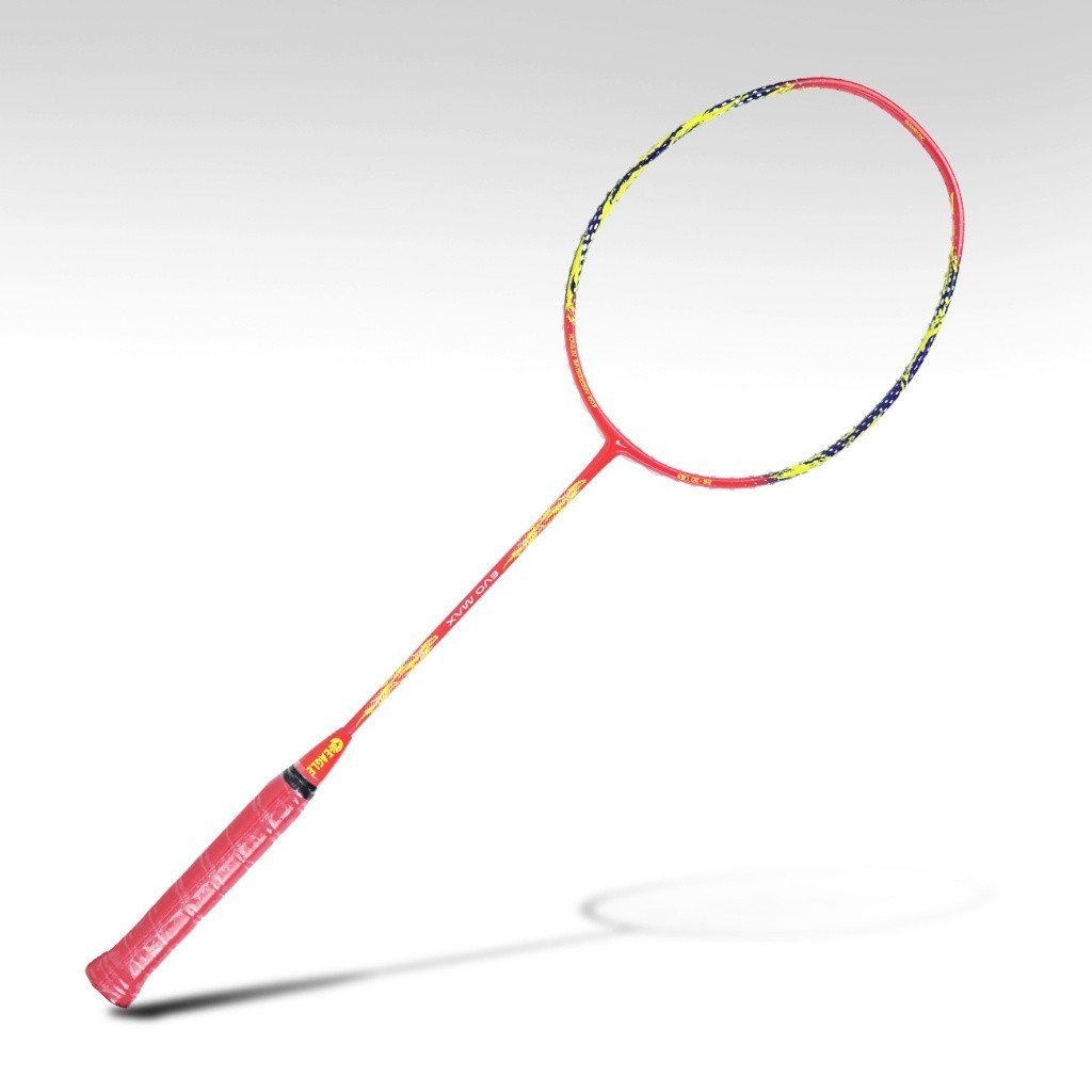 1759832633833-merah.jpeg Eagle Evo max Raket Badminton Pria dan Wanita Merah +Senar dan Grip - Image 1