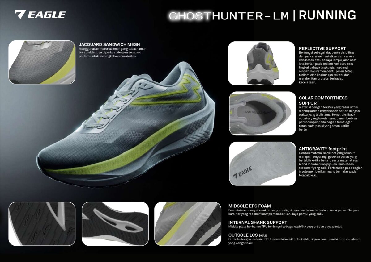 Eagle Sepatu Lari Ghost Hunter  LM – Running  Shoes - Image 10