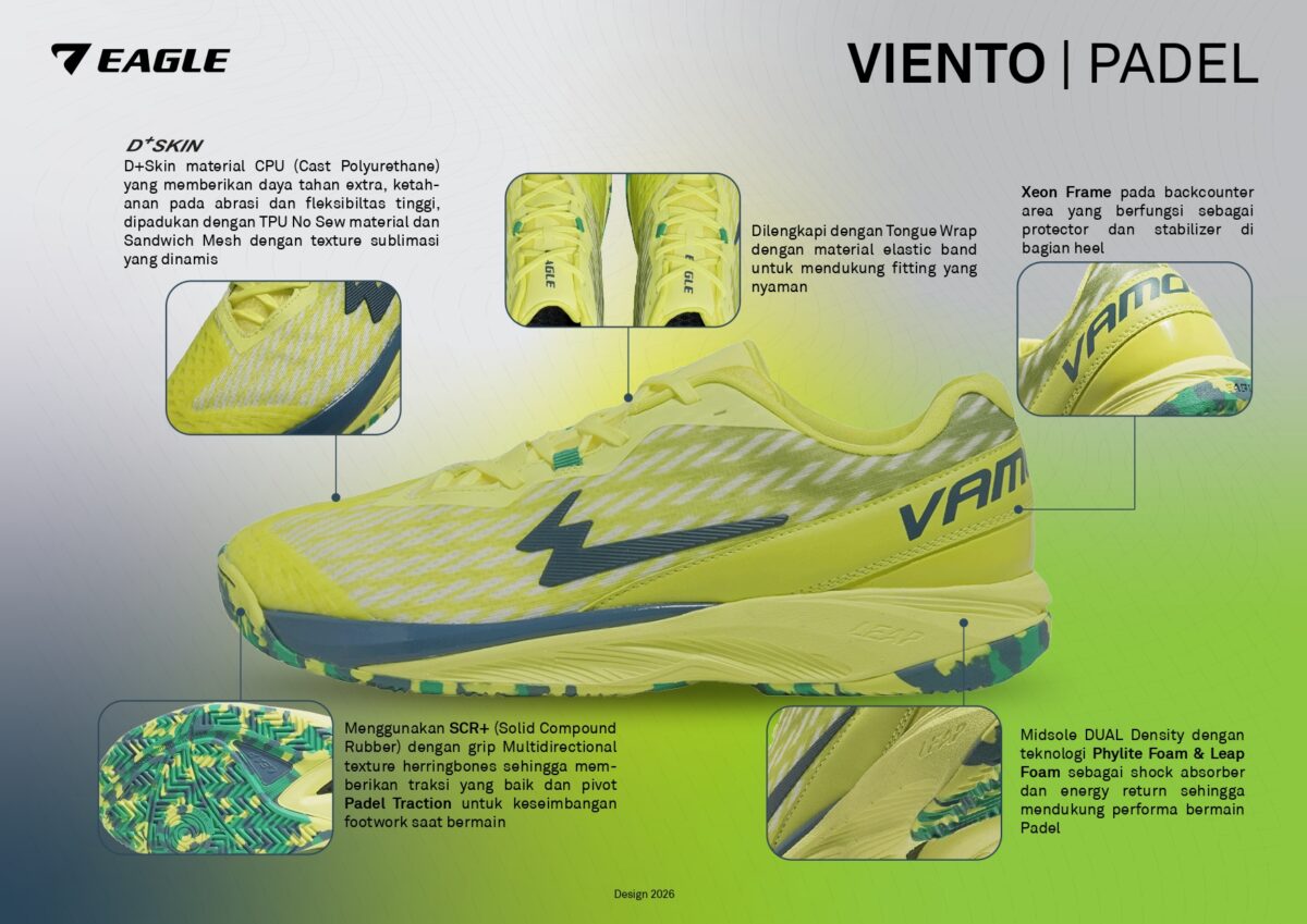 [New Arrival] Eagle Sepatu Padel Tenis  Viento – Padel Tenis Shoes - Image 7